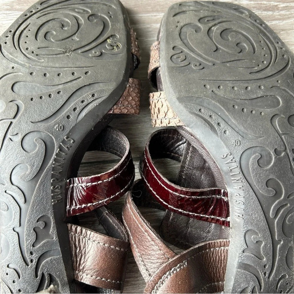 Hispanitas Snakeskin Patent Smooth Mixed Leather Strappy Sandal Made in Spain - Picture 13 of 14